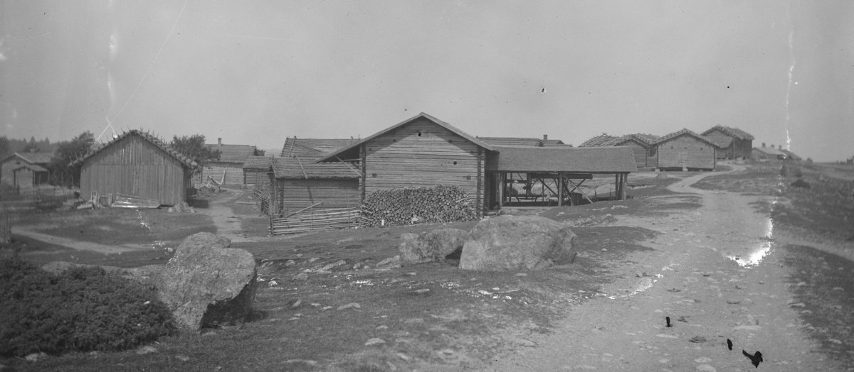 Valokuvassa Ruotsinpyhtään Niemistön kylän taloja